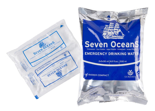 Seven OceanS Emergency Drinking Water 30x500ml NATO 5-Year Shelf Life Norway NSN
